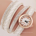 En Stock Rhinestone cuero cristal pulsera reloj cuarzo bling bling reloj